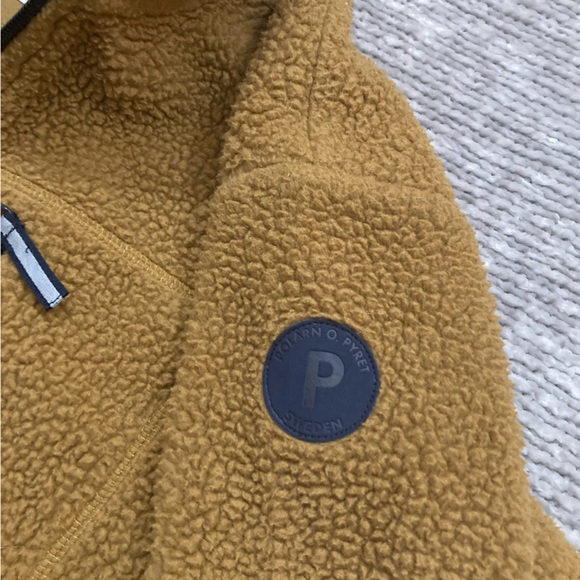Polarn O. Pyret Eco Wind Fleece Jacket Size 11-12 Years Tan Brown Cozy Teddy - Picture 6 of 7